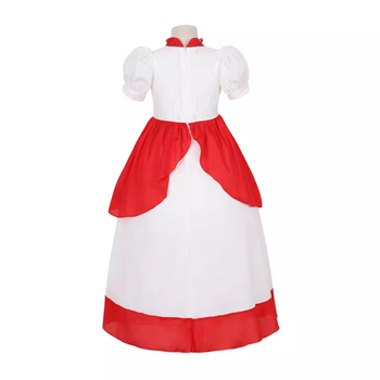 Uus Mario cos Brigitte printsess cos kleit kitsa vöökohaga karvase kleidi ja puhvis varrukatega printsessikleit