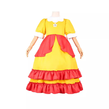 Uus Mario cos Brigitte printsess cos kleit kitsa vöökohaga karvase kleidi ja puhvis varrukatega printsessikleit