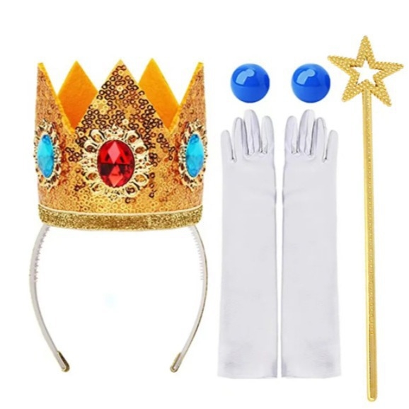 Uus Mario cos Brigitte printsess cos kleit kitsa vöökohaga karvase kleidi ja puhvis varrukatega printsessikleit