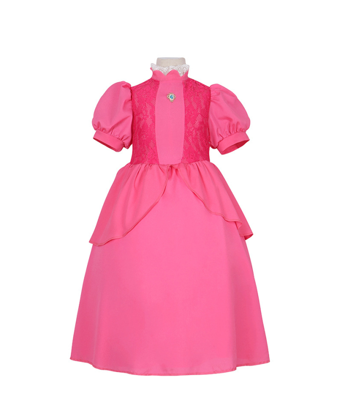 Uus Mario cos Brigitte printsess cos kleit kitsa vöökohaga karvase kleidi ja puhvis varrukatega printsessikleit