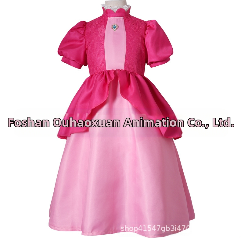 Uus Mario cos Brigitte printsess cos kleit kitsa vöökohaga karvase kleidi ja puhvis varrukatega printsessikleit