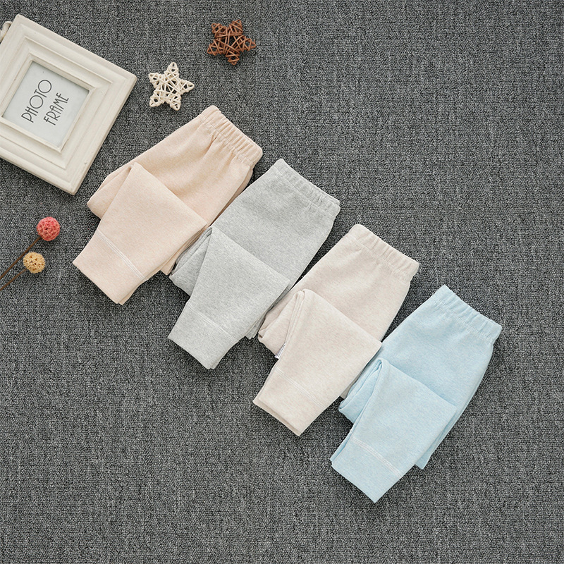 Beebi ühevärvilised fliispüksid, sügis- ja talvepüksid poistele ja tüdrukutele, beebi puhtast puuvillast kitsad püksid, laste soojad retuusid