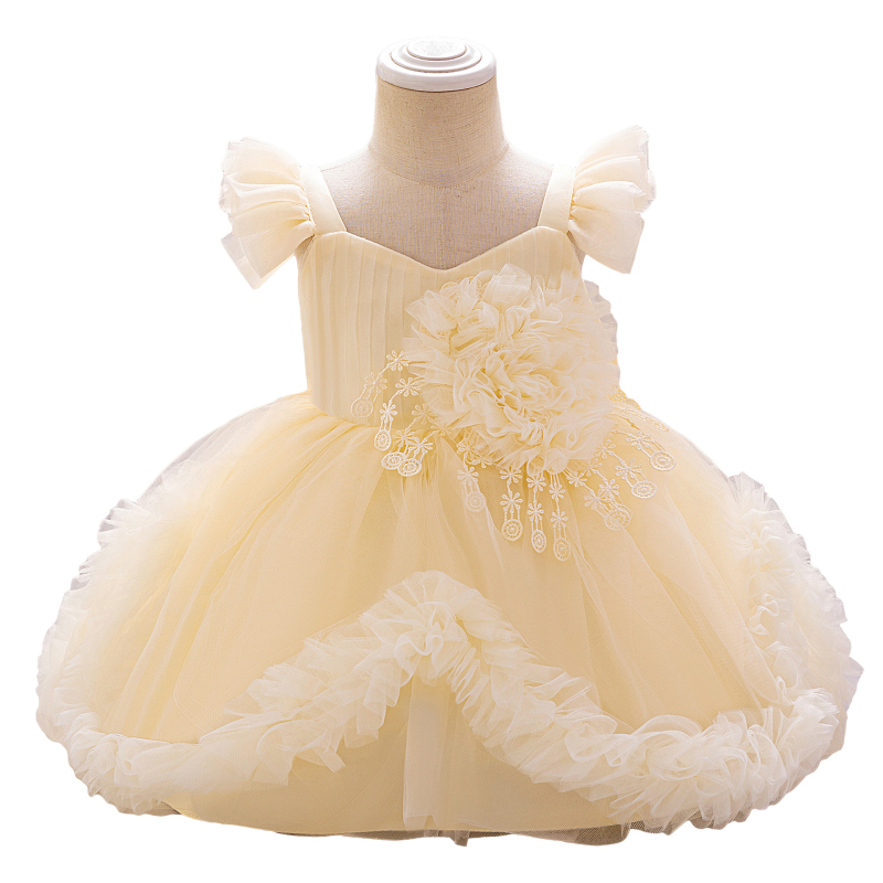 Rochie de mireasă pentru fetițe, model floral, cu imprimeu floral, pentru copii, un an