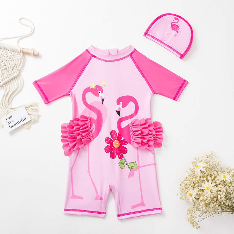 Laste ujumistrikoo suveks 2025, tüdrukute ujumis- ja kuumaveeallikate päikesekaitseriided, väikese printsessi Korea koomiksistiilis