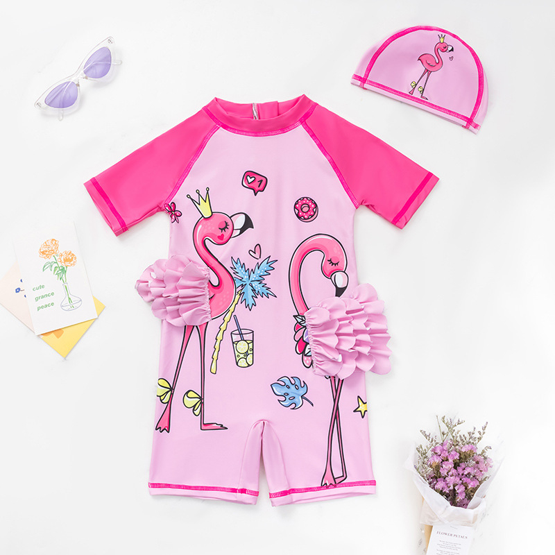 Laste ujumistrikoo suveks 2025, tüdrukute ujumis- ja kuumaveeallikate päikesekaitseriided, väikese printsessi Korea koomiksistiilis