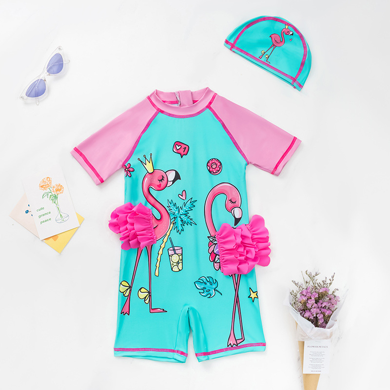 Laste ujumistrikoo suveks 2025, tüdrukute ujumis- ja kuumaveeallikate päikesekaitseriided, väikese printsessi Korea koomiksistiilis