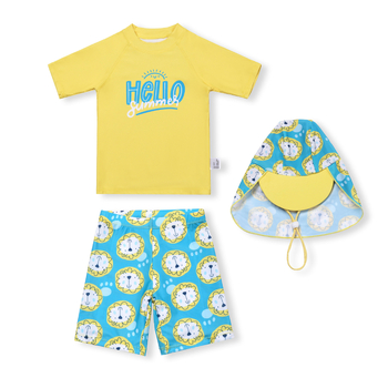 Παιδικό Μαγιό με Κοντά Μανίκια Cross-Border, Σετ Δύο Τεμαχίων με Αντηλιακή Προστασία από τον Ήλιο, Κορεάτικο Στυλ, Μοντέρνο