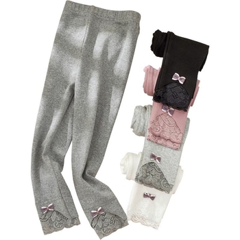 2025 Νέα κολάν για κορίτσια, άνοιξη και φθινόπωρο, βαμβακερά παντελόνια για εξωτερική χρήση, μέχρι τον αστράγαλο, λεπτά, κομψά βρεφικά παντελόνια από δαντέλα