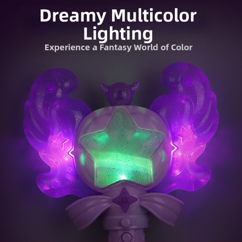 Tarpvalstybinė nauja stebuklinga lazdelė, ledo mažoji princesė, magiškas garsas ir šviesa, indukcinė fėja, šviečianti lazdelė, žaislas vaikams, transformacija