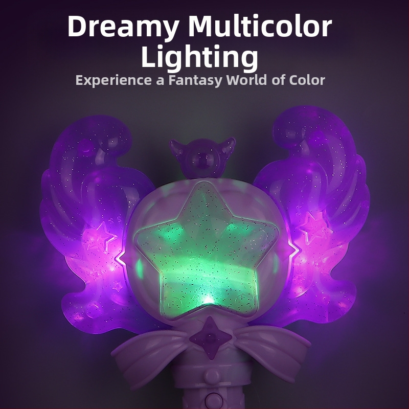 Трансгранична нова магическа пръчица ледена малка принцеса магически звук и светлина индукция фея момиче светеща пръчка играчка детска трансформация