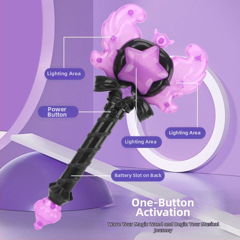Трансгранична нова магическа пръчица ледена малка принцеса магически звук и светлина индукция фея момиче светеща пръчка играчка детска трансформация