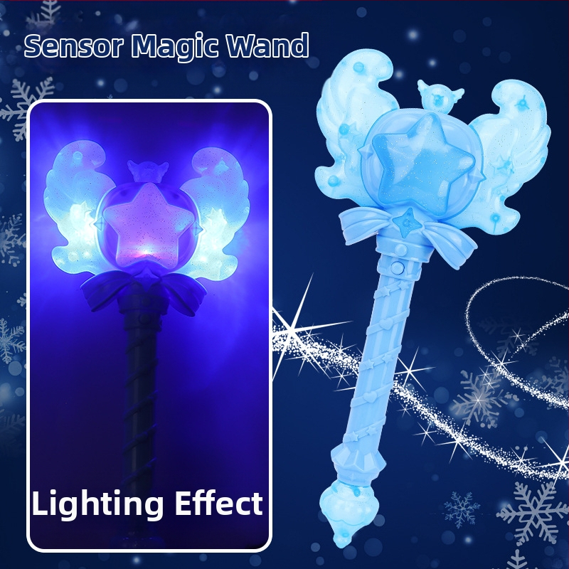 Tarpvalstybinė nauja stebuklinga lazdelė, ledo mažoji princesė, magiškas garsas ir šviesa, indukcinė fėja, šviečianti lazdelė, žaislas vaikams, transformacija