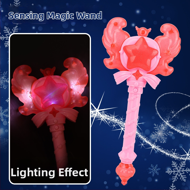 Tarpvalstybinė nauja stebuklinga lazdelė, ledo mažoji princesė, magiškas garsas ir šviesa, indukcinė fėja, šviečianti lazdelė, žaislas vaikams, transformacija