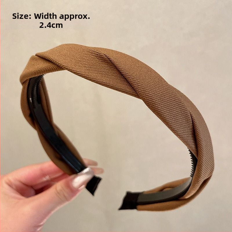 Aukšta galvos juosta moterims, 2024 m. naujo stiliaus, veido plovimo neslystanti galvos juosta, plačiabrylė, dantyta, presuota plaukų antspaudo galvos apdangalas, paprastas plaukų ryšulys