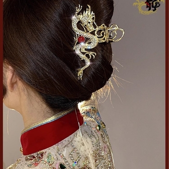 Drakono metų plaukų segtukas, madingas senovinio stiliaus, segtukas nugarai, aukštos kokybės, elegantiški, universalūs, lydinio, ryklio formos segtukai