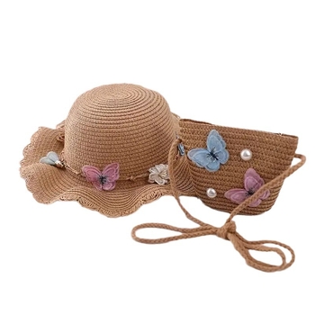Pălărie de soare pentru copii de vară, pălărie de paie, pălărie de soare cu boruri mari, protecție solară, pălărie de plajă pentru părinți și copii, geantă de voiaj pentru femei