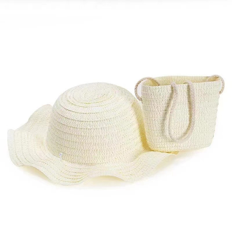 Pălărie de soare pentru copii de vară, pălărie de paie, pălărie de soare cu boruri mari, protecție solară, pălărie de plajă pentru părinți și copii, geantă de voiaj pentru femei