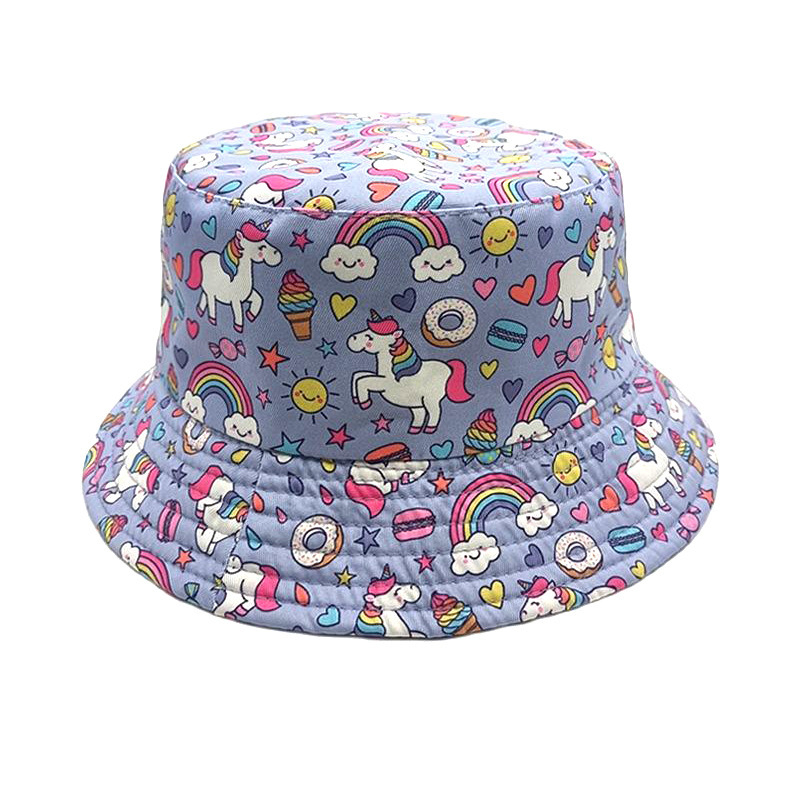 Dječji novi ribarski šešir s uzorkom jednoroga, vanjskotrgovinski tisak životinja, proljetni i jesenski dječaci i djevojčice, crtani šešir za umivaonik, šešir za sunce