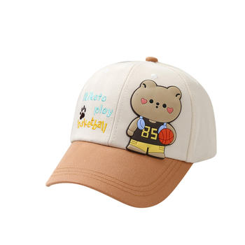 Nova dječja košarkaška kapa s medvjedom za proljeće i jesen, korejska modna višebojna bejzbolska kapa s motivom medvjeda, koja odgovara bojama crtanih filmova