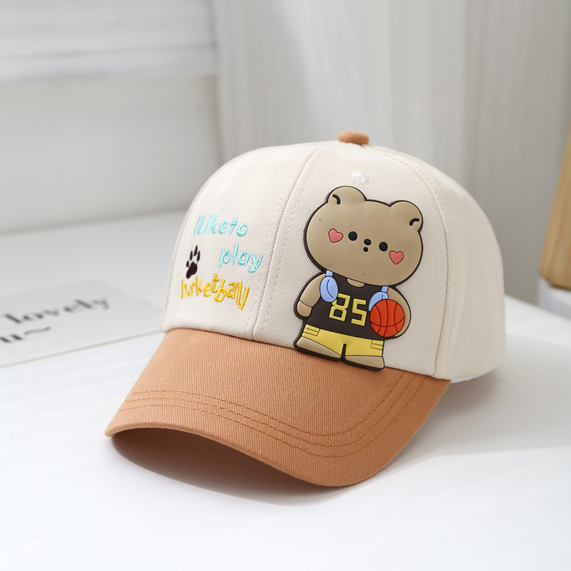 Nova dječja košarkaška kapa s medvjedom za proljeće i jesen, korejska modna višebojna bejzbolska kapa s motivom medvjeda, koja odgovara bojama crtanih filmova