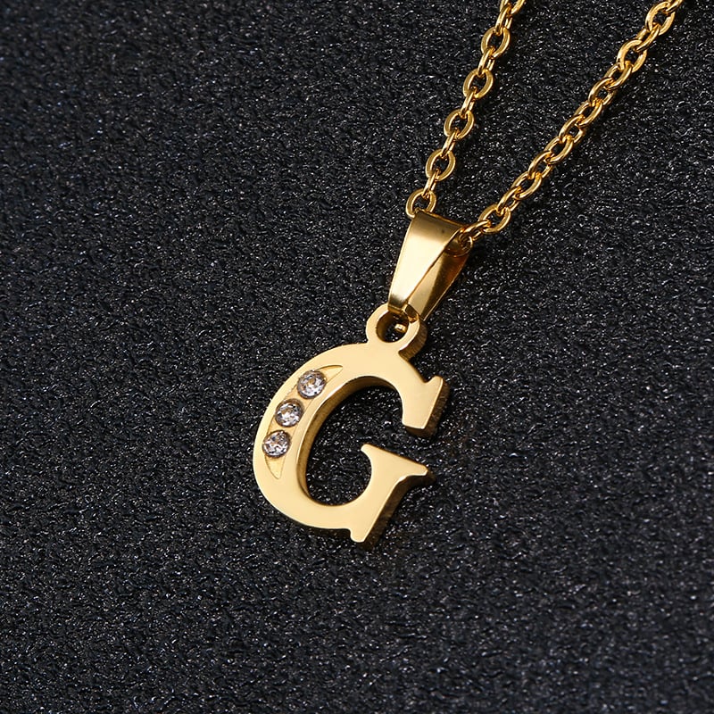 Colier cu litere, studentă coreeană, simplu, de dimensiuni mici, pentru cupluri, prietene, 26 de litere norocoase englezești, lanț de claviculă