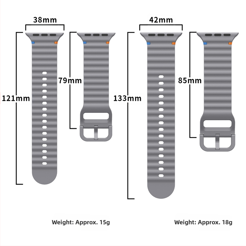 Silikónový remienok pre Apple Watch Apple iwatch 10/9/8 vlnitý remienok do auta