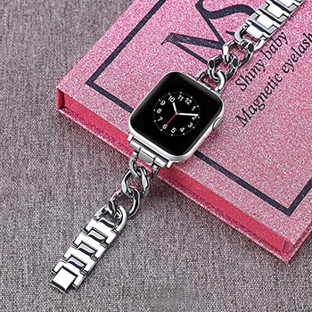 Sobib Apple Watchile Väike Chaneli stiilis roostevabast terasest Apple`i rihm Teksakett Metallist Apple`i rihm