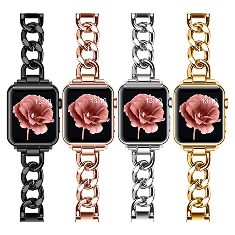 Sobib Apple Watchile Väike Chaneli stiilis roostevabast terasest Apple`i rihm Teksakett Metallist Apple`i rihm