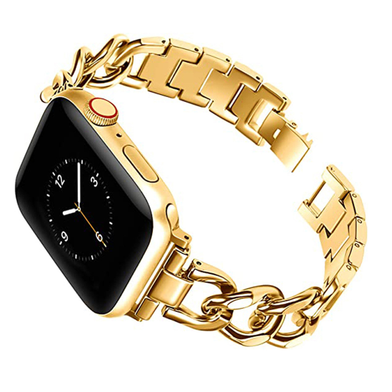 Sobib Apple Watchile Väike Chaneli stiilis roostevabast terasest Apple`i rihm Teksakett Metallist Apple`i rihm