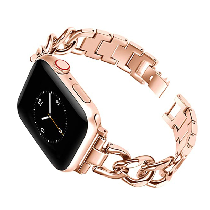Sobib Apple Watchile Väike Chaneli stiilis roostevabast terasest Apple`i rihm Teksakett Metallist Apple`i rihm