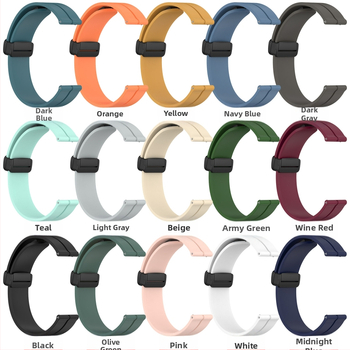 Huawei Samsung Smart Watch 20/22 mm-es univerzális összecsukható mágneses csattal ellátott szilikon szíj