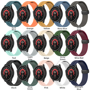 Για Huawei Samsung Smart Watch 20/22mm Universal Πτυσσόμενο Μαγνητικό Λουράκι Σιλικόνης