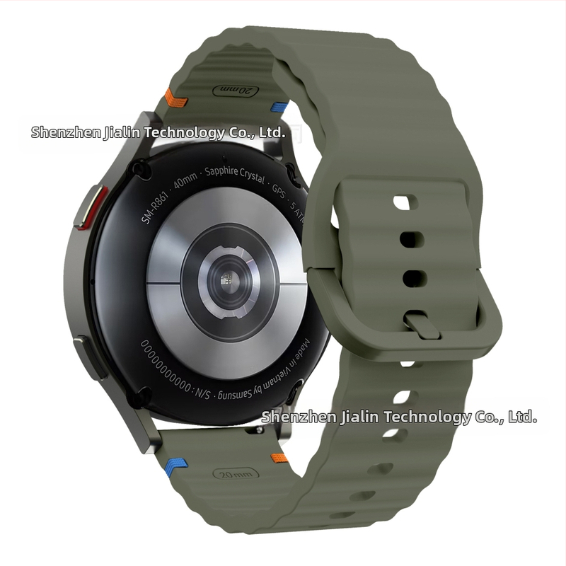 Silikónový remienok na hodinky Samsung Watch765 s vlnitým stehom 20 mm, silikónový remienok na zápästie Huawei 22 mm s farebnou prackou