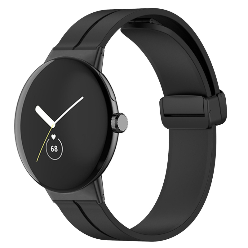 Sobib Google Watch Pixel 2 kellale, ühevärviline, magnetiline kokkupandav pandlaga rihm, Google Watch rihm vabaaja spordile