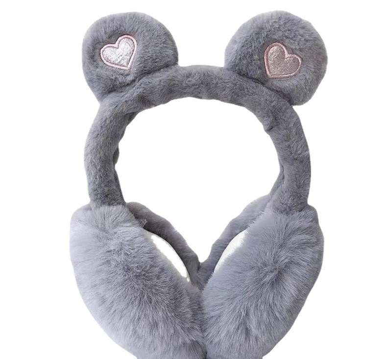 Sulankstomos meškos ausų formos ausų judesiai moterims, nauji korėjietiško stiliaus žiemos šilti studentai, mieli animaciniai pliušiniai, vėjui atsparūs ausų šildukai