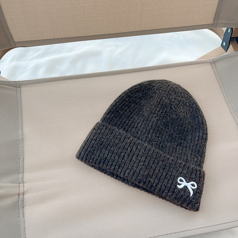 2024 m. vaikiška megzta žieminė siuvinėta medvilninė kepurė mergaitėms, universali šilta kepurė, skirta naudoti lauke, korėjietiško ir japoniško stiliaus