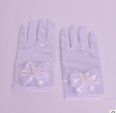 Laste kindad beebi lilletüdruku kleidi kindad valged roosad tüdrukute lipsuga pulmakindad tehase hulgimüük