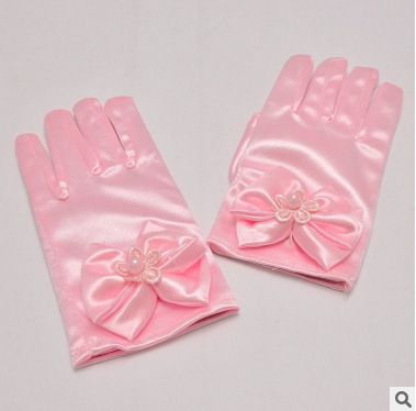 Laste kindad beebi lilletüdruku kleidi kindad valged roosad tüdrukute lipsuga pulmakindad tehase hulgimüük