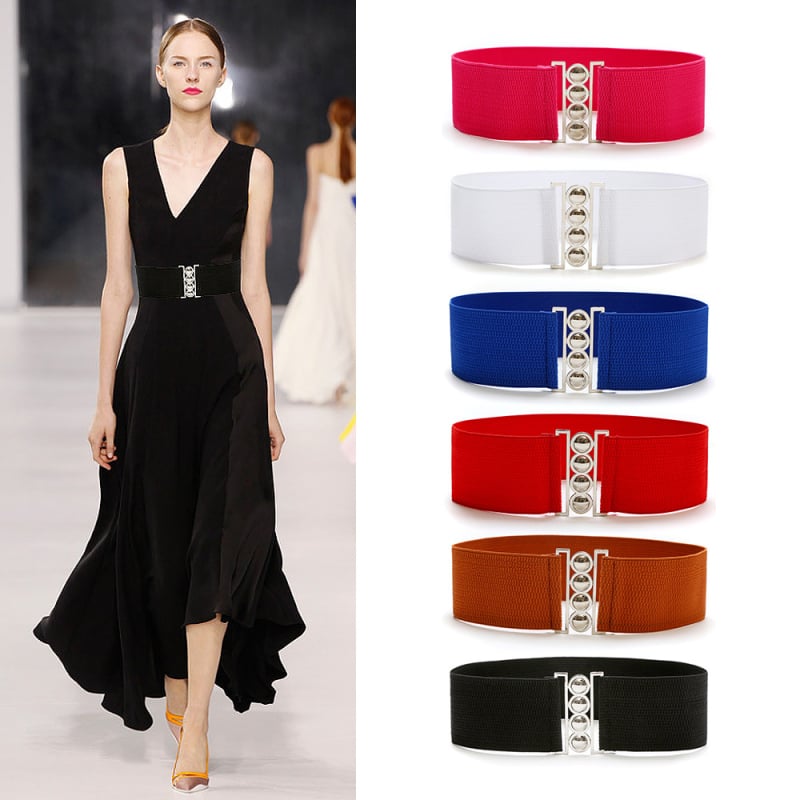 Femei moda elegantă curea elastică lată centura elegantă pentru femei
