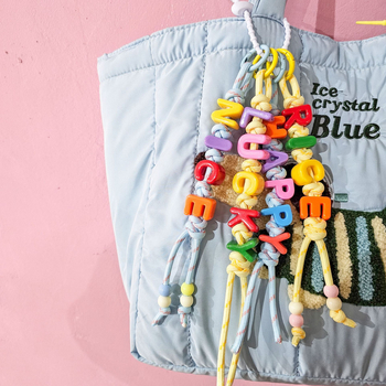 Τσάντα Miu με χάντρες από ντοπαμίνη και υφαντό σχοινί, κρεμαστή τσάντα με χάντρες και εκρηκτικά χρώματα, μενταγιόν