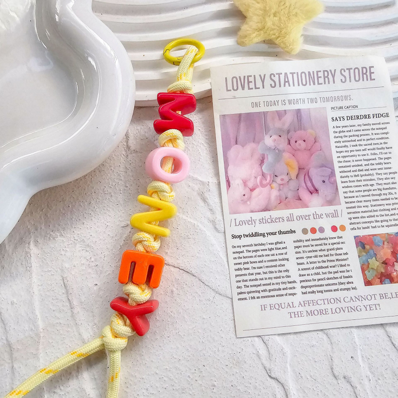 Τσάντα Miu με χάντρες από ντοπαμίνη και υφαντό σχοινί, κρεμαστή τσάντα με χάντρες και εκρηκτικά χρώματα, μενταγιόν