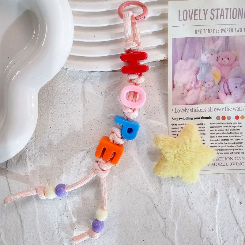 Τσάντα Miu με χάντρες από ντοπαμίνη και υφαντό σχοινί, κρεμαστή τσάντα με χάντρες και εκρηκτικά χρώματα, μενταγιόν