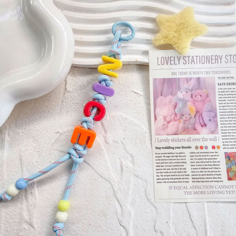 Τσάντα Miu με χάντρες από ντοπαμίνη και υφαντό σχοινί, κρεμαστή τσάντα με χάντρες και εκρηκτικά χρώματα, μενταγιόν