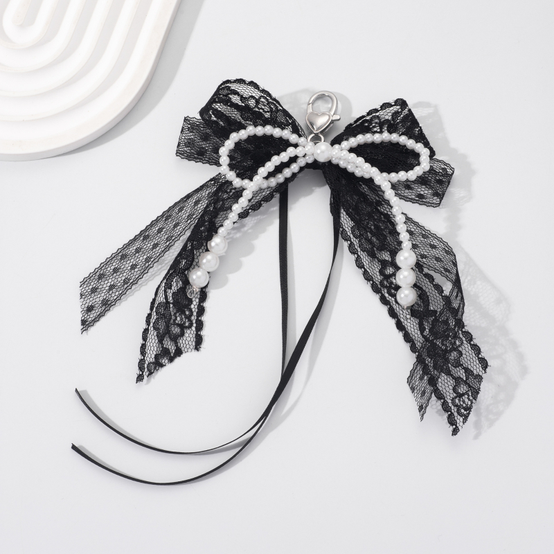 Korea stiilis superhaldjast valge paelaga lipsuga pärlmuttervõtmehoidja, armas pitsist vöökoti ripats, Chaneli stiilis