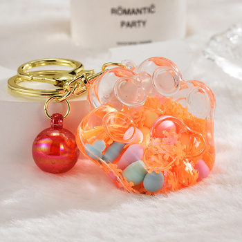 Õli voolava liivapudeli võtmehoidja akrüülist võtmehoidja ripats kingitus armas kassipoeg haarata kiosk väikesed ehted hulgimüük