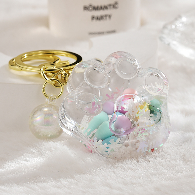 Õli voolava liivapudeli võtmehoidja akrüülist võtmehoidja ripats kingitus armas kassipoeg haarata kiosk väikesed ehted hulgimüük