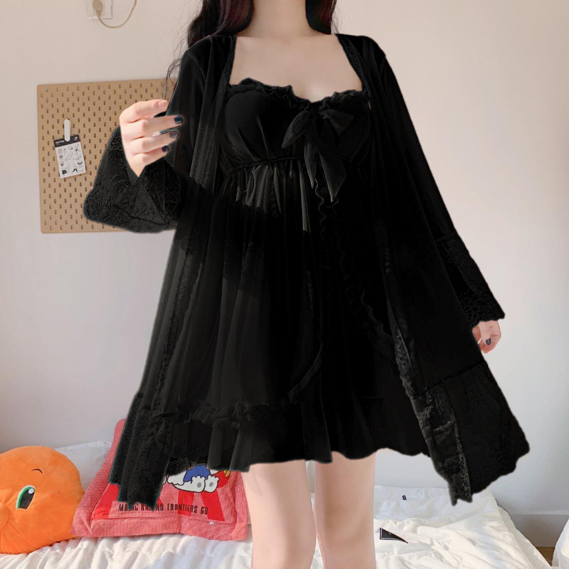 Naiste suvine öösärk, uus printsessi stiilis pidžaama, pitsist, seksikas, puhas soov, kaheosaline koduriiete hulgimüük