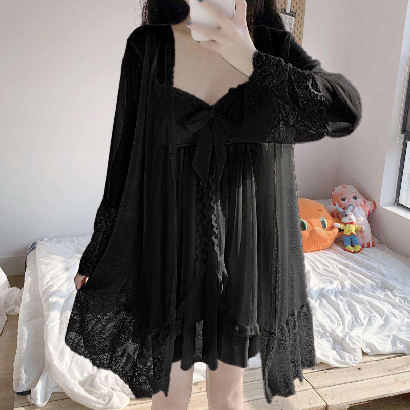 Naiste suvine öösärk, uus printsessi stiilis pidžaama, pitsist, seksikas, puhas soov, kaheosaline koduriiete hulgimüük