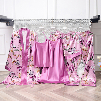 Petodijelni Yaoting novi ledeno svileni ogrtač s remenčićima, udobno kućno odijelo WJT22140