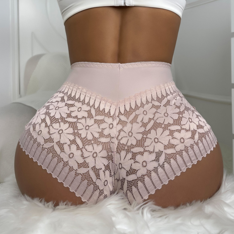 Γυναικεία μποξεράκια με κούφια ύφανση, ευρωπαϊκά και αμερικανικά, σέξι, δαντελένια, μέσης μέσης, αναπνεύσιμα, με προοπτική, ελαφριά, χωρίς ίχνη, εσώρουχα με φιόγκο